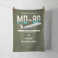 Thumbnail for McDonnell Douglas MD-80 design on green army towel