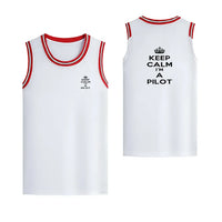 Thumbnail for Keep Calm I'm a Pilot Designed Basketball Style Sports Tank Tops - view 14