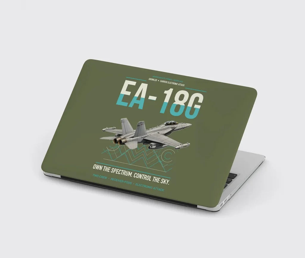 EA-18G Growler design on green army MacBook case
