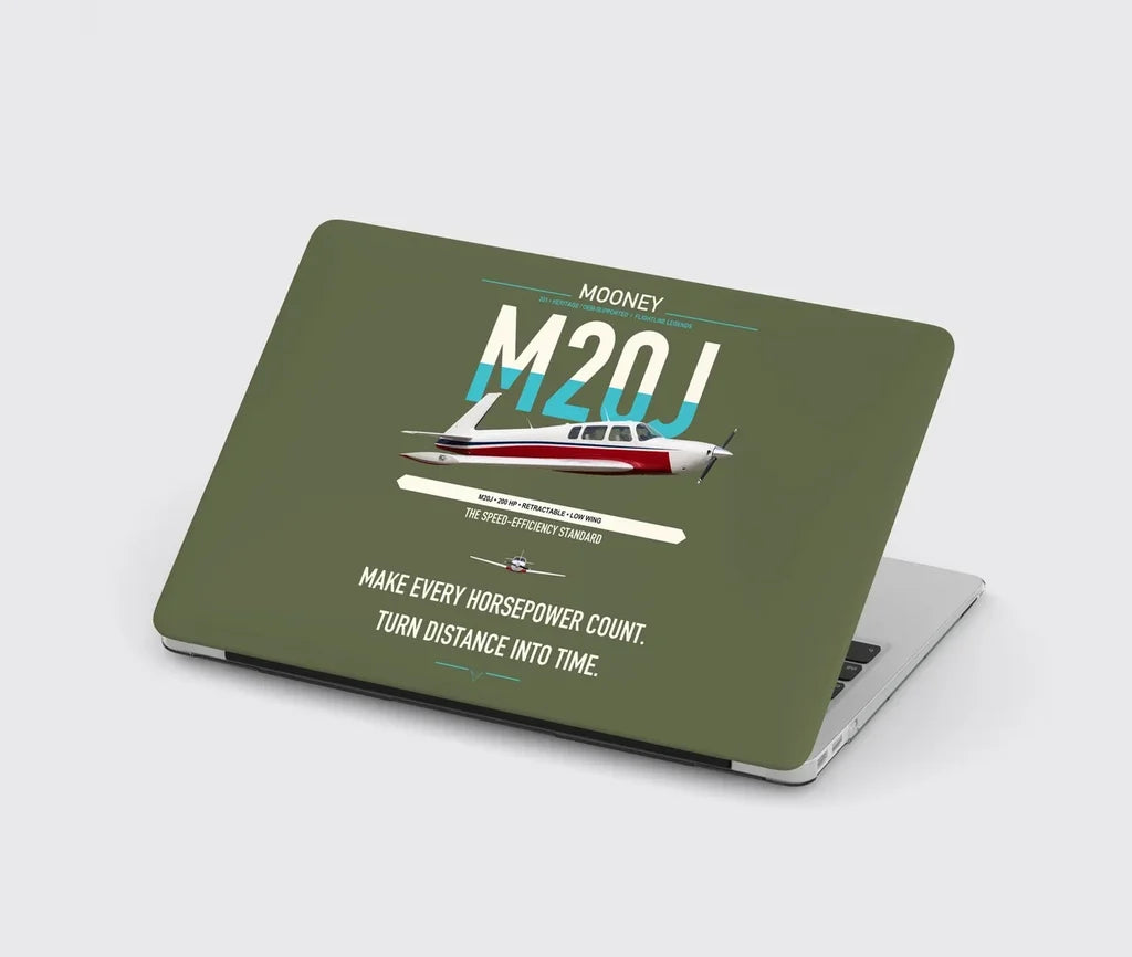 Mooney M20J 201 design on green army MacBook case