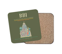 Thumbnail for Biju Patnaik International Airport (BBI) design on green army 1 piece coaster