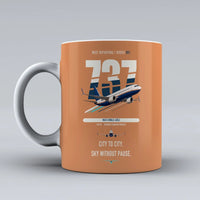 Thumbnail for Boeing 737 MAX 8 double-side print on orange ceramic mug