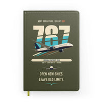 Thumbnail for Boeing 787-8 Dreamliner design on green army notebook