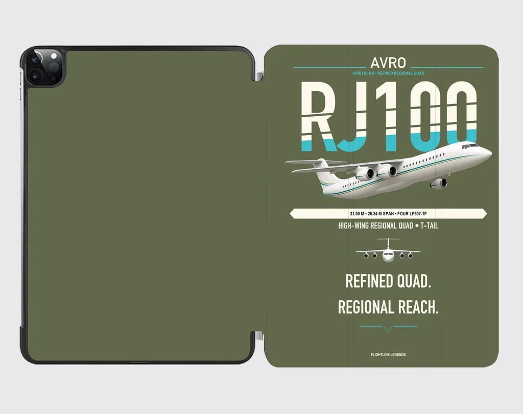 Avro RJ100 design on green army ipad tablet case