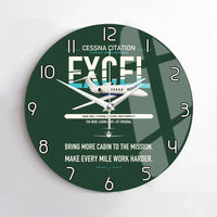 Thumbnail for Cessna Citation Excel design on dark green no frame wall clock