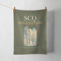 Thumbnail for Santiago de Compostela Airport (SCQ) design on green army towel