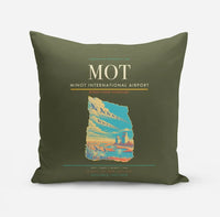 Thumbnail for Minot International Airport (MOT) design on green army pillow