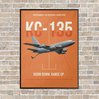 Thumbnail for KC-135 STRATOTANKER vertical canvas print - framed - orange background