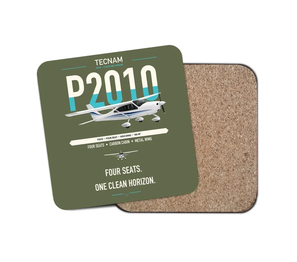 Tecnam P2010 design on green army 1 piece coaster
