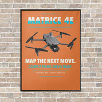 Thumbnail for DJI Matrice 4E vertical canvas print - framed - orange background