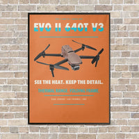 Thumbnail for Autel EVO II Dual 640T V3 vertical canvas print - framed - orange background