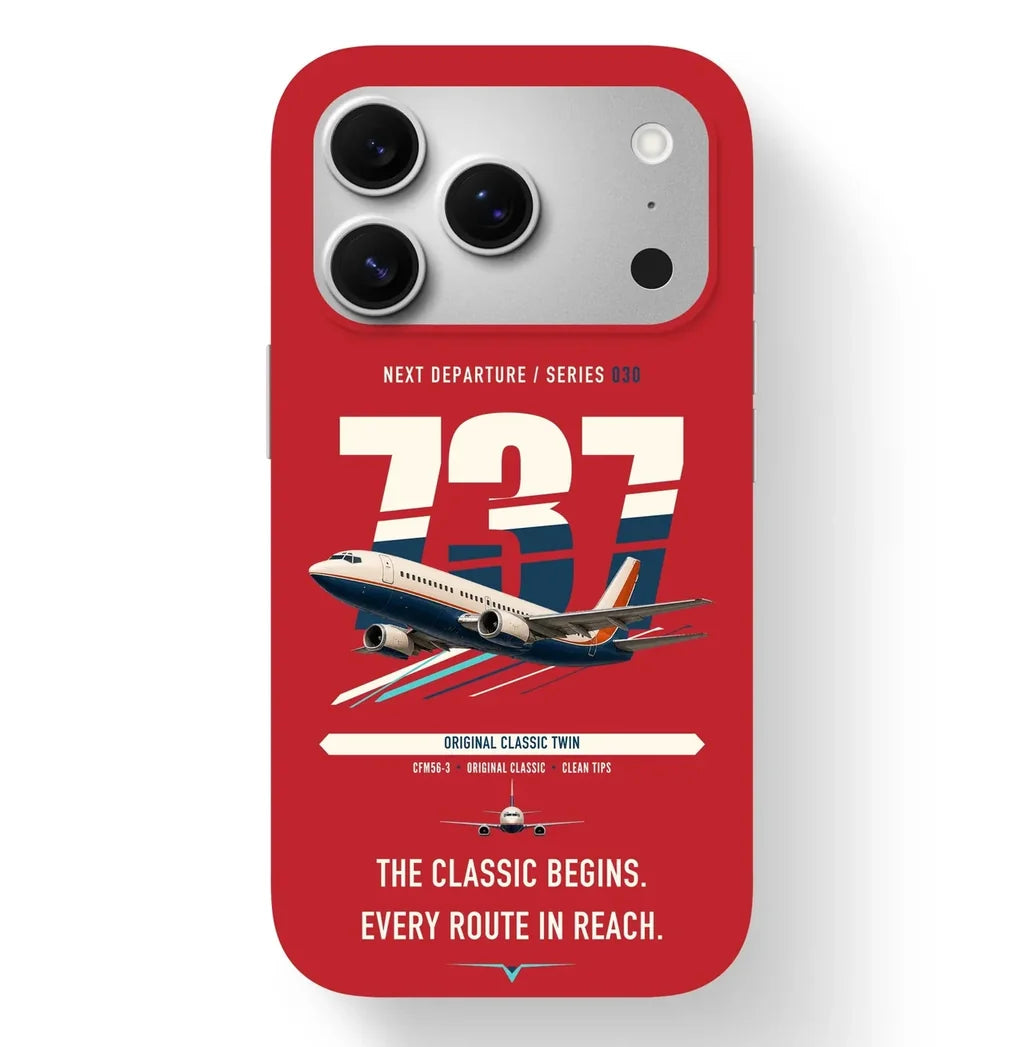 Boeing 737-300 Classic design on red magsafe iphone case