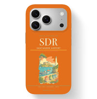 Thumbnail for Santander Airport (SDR) design on orange iPhone 17 Pro MagSafe case