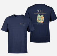 Thumbnail for Trieste Airport (TRS) design printed on navy blue double-side t-shirt