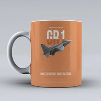 Thumbnail for SEPECAT Jaguar GR1 design on orange ceramic mug, double-side print