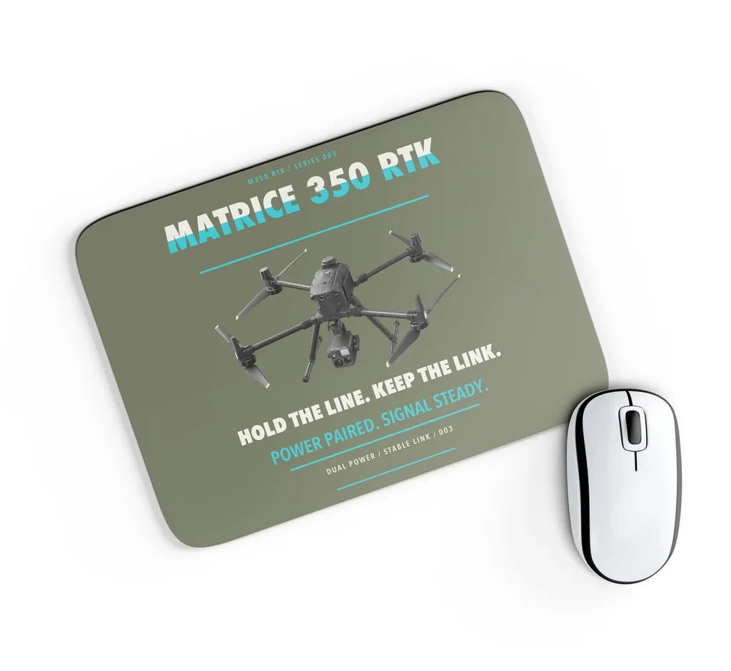 DJI Matrice 350 RTK design on green army rectangle mouse pad