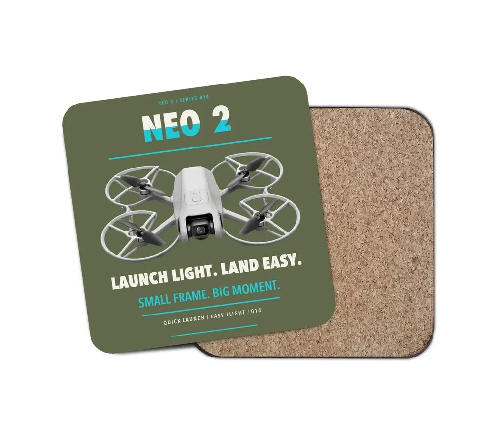 DJI Neo 2 design on green army 1 piece coaster