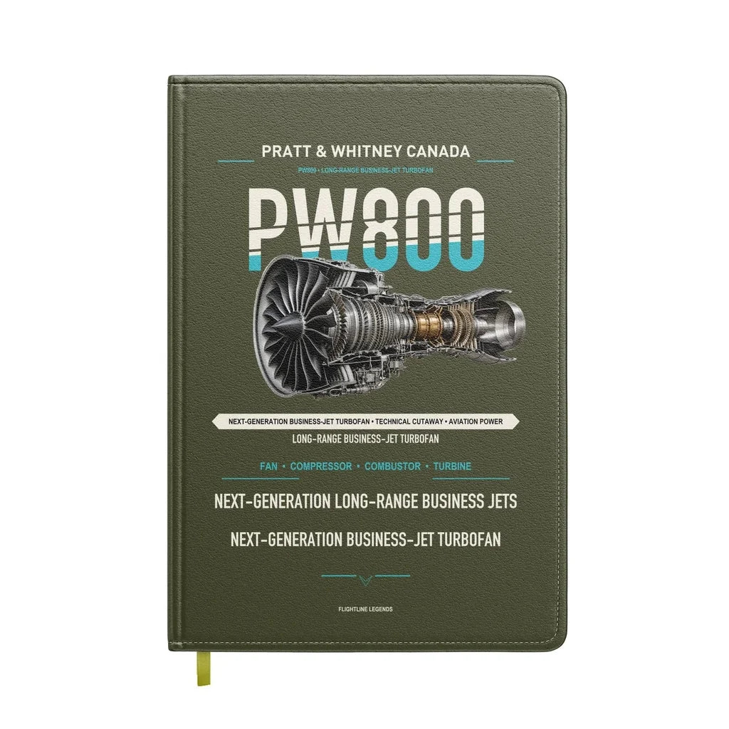 PW800 design on green army notebook