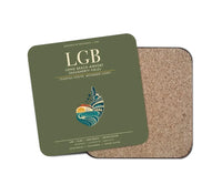Thumbnail for Long Beach Airport (Daugherty Field) (LGB) design on green army 1 piece coaster