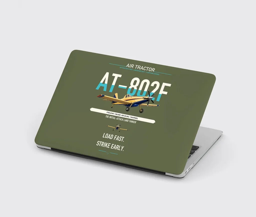 Air Tractor AT-802F design on green army MacBook case