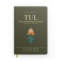 Thumbnail for Tulsa International Airport (TUL) design on green army notebook