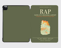 Thumbnail for Rapid City Regional Airport (RAP) design on green army ipad tablet case