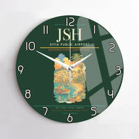 Thumbnail for Sitia Public Airport (JSH) design on dark green no frame wall clock