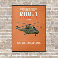 Thumbnail for Korea Aerospace Industries KUH-1 Surion vertical canvas print - framed - orange background