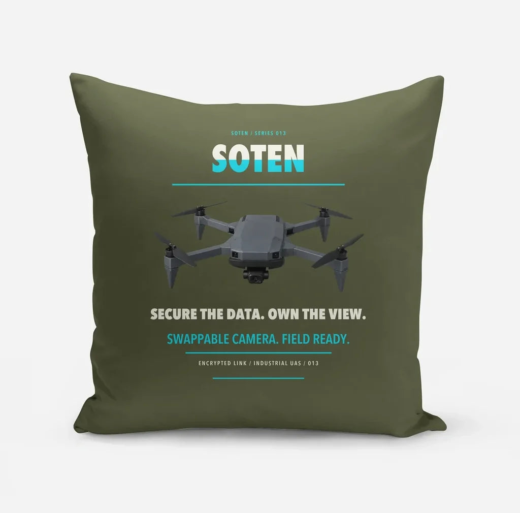 ACSL SOTEN design on green army pillow