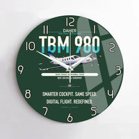 Thumbnail for Daher TBM 980 design on dark green no frame wall clock