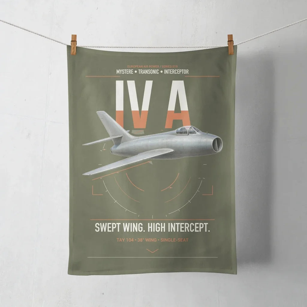 Dassault Mystère IV A design on green army towel