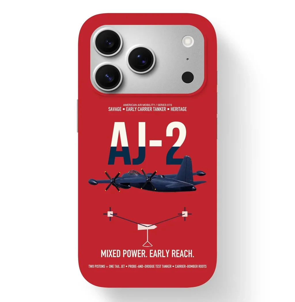 AJ-2 Savage Tanker design on red magsafe iphone case, for iPhone 17 Pro