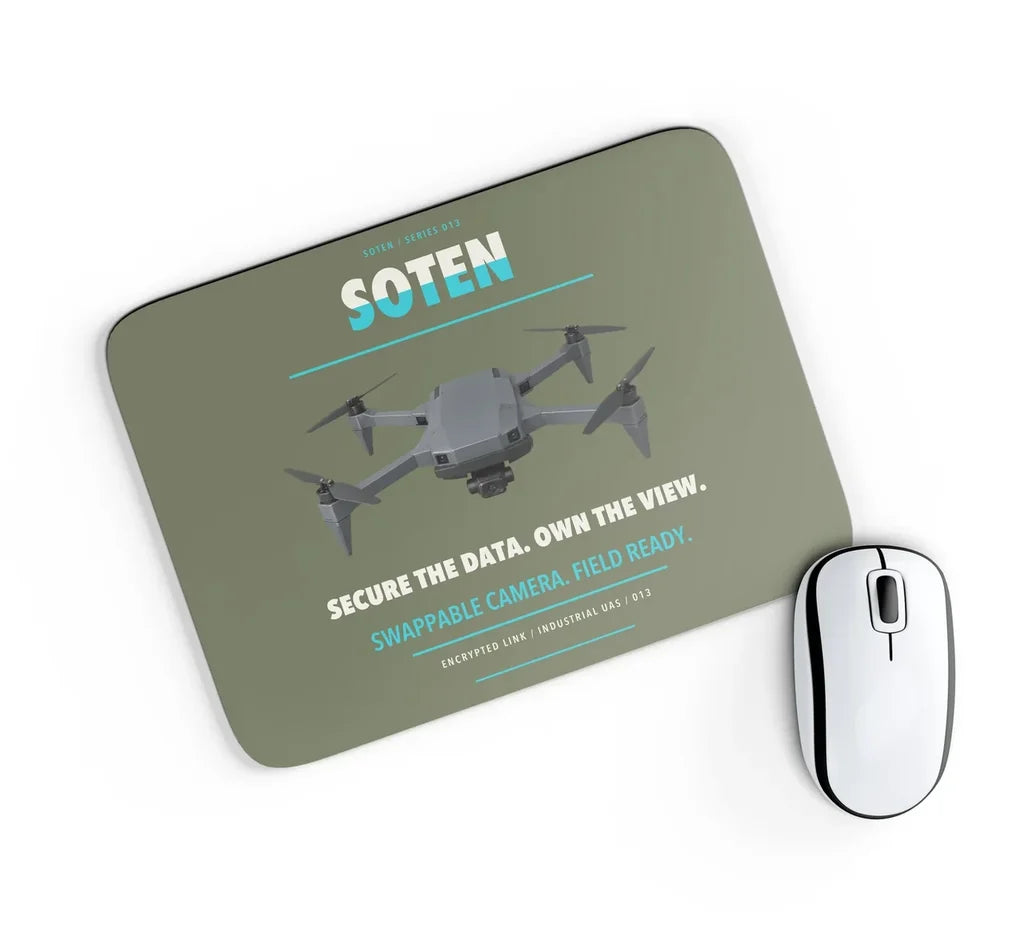 ACSL SOTEN design on green army rectangle mouse pad