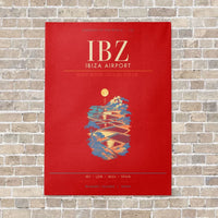 Thumbnail for Ibiza Airport IBZ - Canvas Framed - Red