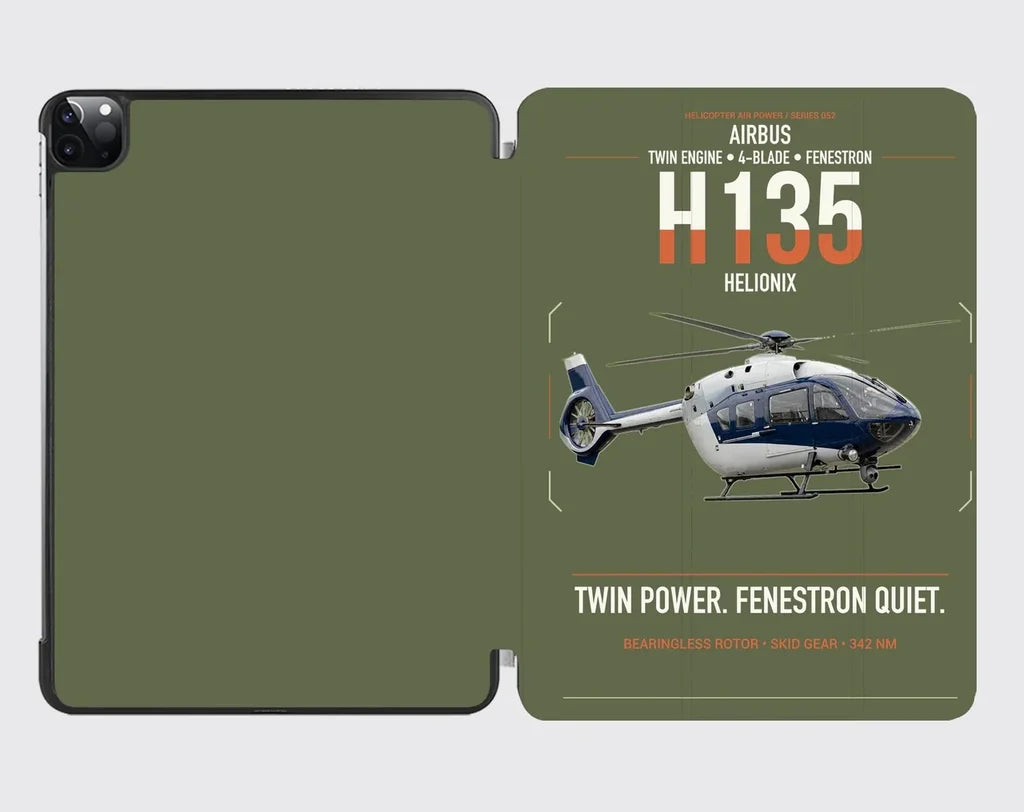 Airbus H135 design on green army ipad tablet case