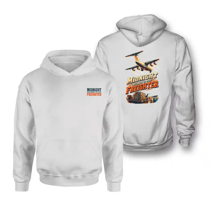 SIGNAL 670 - Midnight Belongs To The Freighter - Double-Side Hoodie design on white double side hoodie