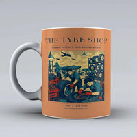 Thumbnail for VINTAGE G4535 - The Tyre Shop - Ceramic Mug design on orange