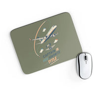 Thumbnail for Captain Is Her Favorite Title design on green army rectangle mouse pad