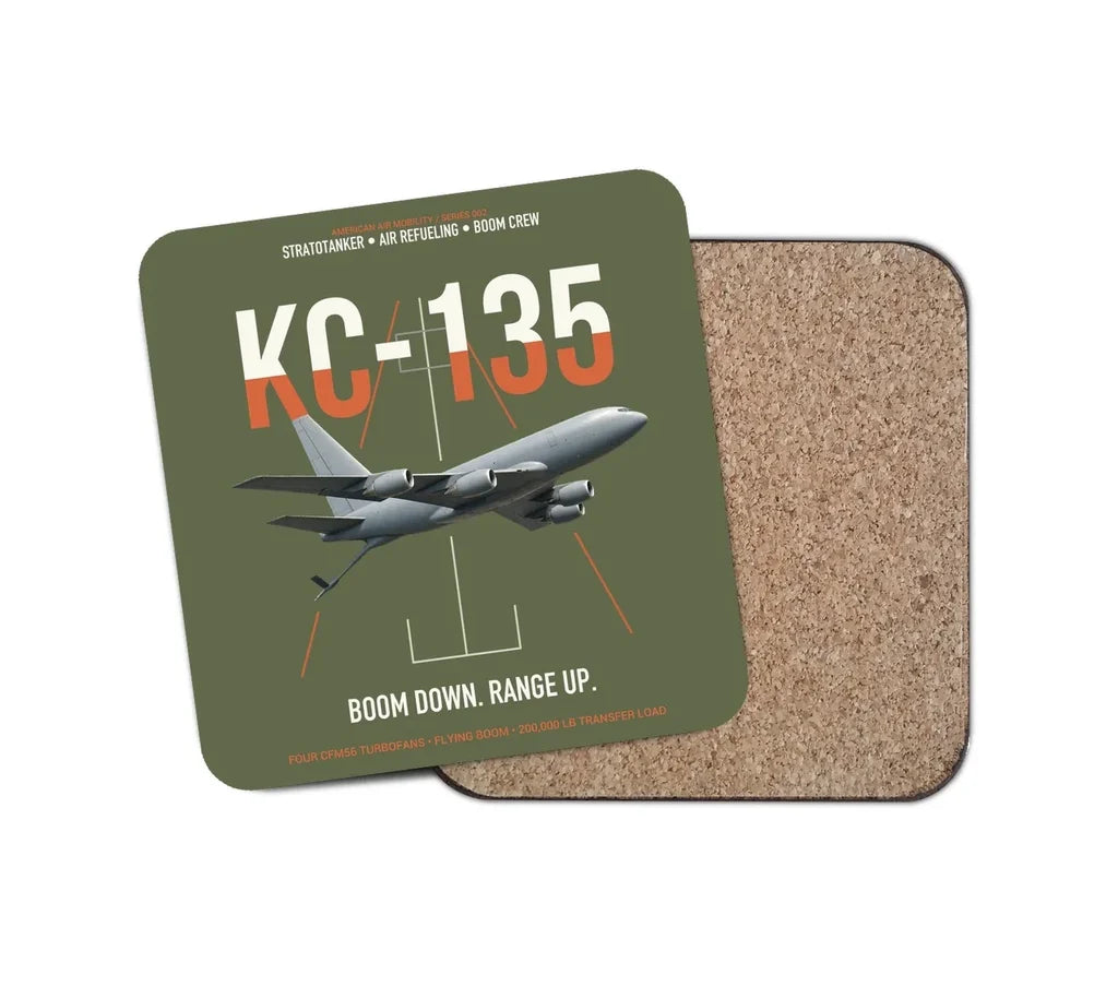 KC-135 STRATOTANKER design on green army 1 piece coaster