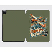 Thumbnail for Built Small Flown With Big Dreams design on green army ipad tablet case