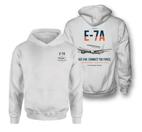Thumbnail for E-7A Wedgetail design on white double-side hoodie, double-side print