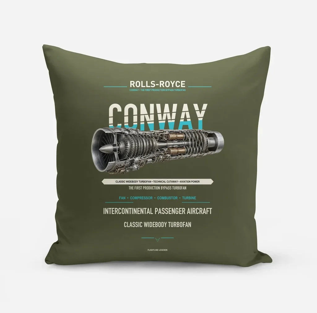 CONWAY design on green army pillow
