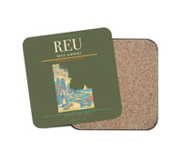 Thumbnail for Reus Airport (REU) design on green army 1 piece coaster
