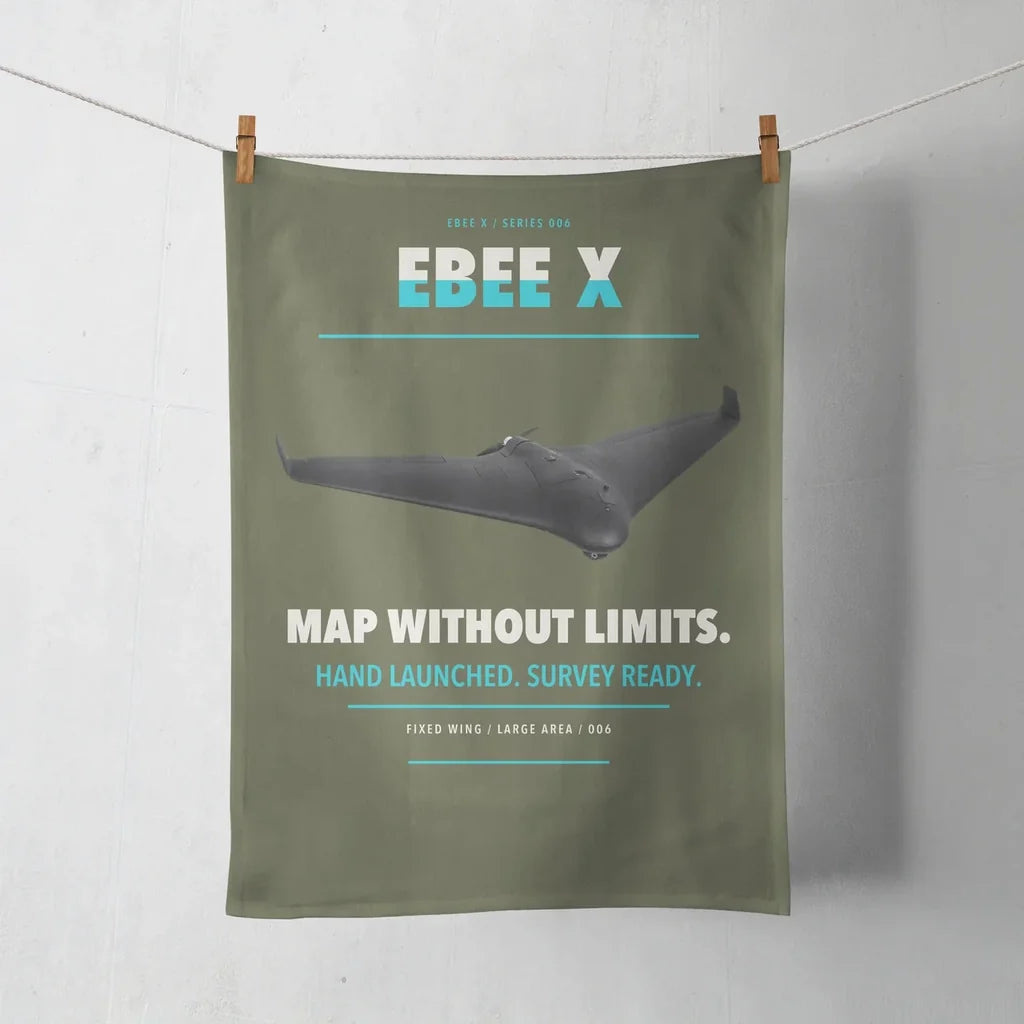 AgEagle eBee X design on green army towel