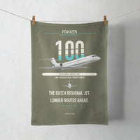 Thumbnail for Fokker 100 design on green army towel