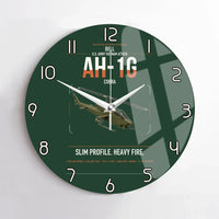 Thumbnail for Bell AH-1G Cobra design on dark green no frame wall clock