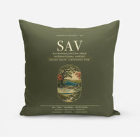 Thumbnail for Savannah-Hilton Head International Airport (SAV) design on green army pillow