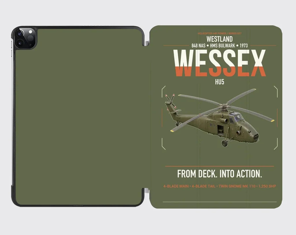 Westland Wessex HU5 design on green army ipad tablet case