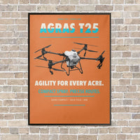 Thumbnail for DJI Agras T25 vertical canvas print - framed - orange background