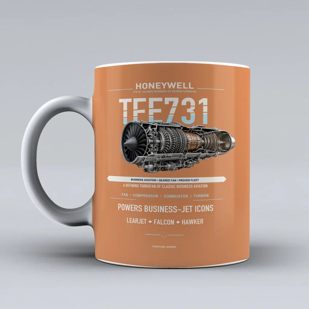 Mug design on orange tfe731